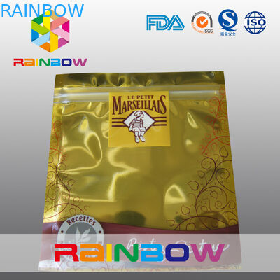 Food Grade Material Gold Middle Foil Bag Packaging Eco - Friendly