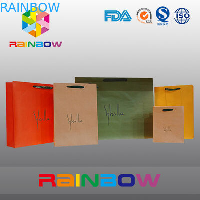 Unique Design White / Red Custom Printed Paper Bags With Handle