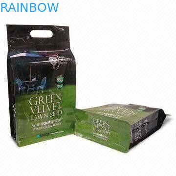 Non - Toxic Plastic Pet Food Pouch With Flat Bottom And Handle