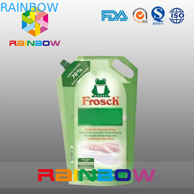 Aluminum Foil Stand Up Spout Pouch With Hand Hole For Laundry Detergent Packaging