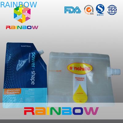 Laminated Layer Material Recycled Liquid Spout Bags With Zipper For Baby Food