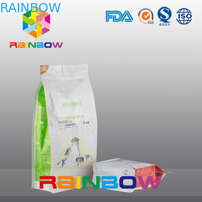 Moisture Proof Flat Bottom Gusset Pet Food Pouch / Dog Food Packaging Bag