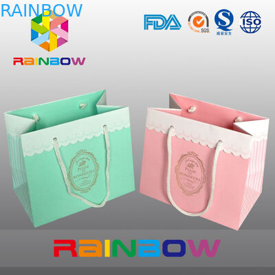 Square Bottom Customized Paper Bags With Drawstring For Gift / Garment / Shopping