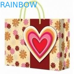 Customized Handle Paper Bag for Shopping / Heart Gift Paper Bags for Souvenir