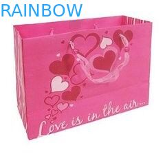 Customized Handle Paper Bag for Shopping / Heart Gift Paper Bags for Souvenir