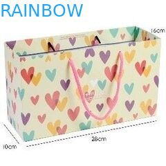 Printing Flat Handle Kraft Customized Paper Bags Lovely Girl Shopping Bag With Heart