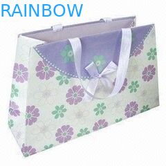 Fresh Printed Delicately Flower Pink Colorful Printing Hnadle Paper Bag for Gift