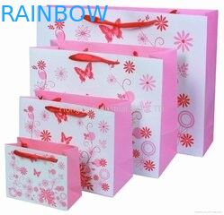 Delicately Pink Hnadle Paper Bag for Shopping , Printing Gift Paper Bag