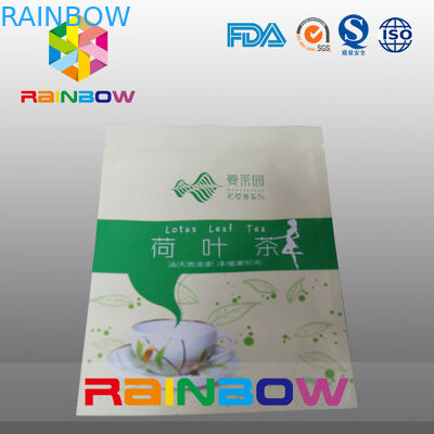 Stand Up Moisture Proof Tea Bags Packaging With Top Zipper And Tear Notch