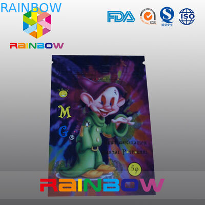 5g OMG Three Side Seal Herbal Incense Packaging Bag With Zipper