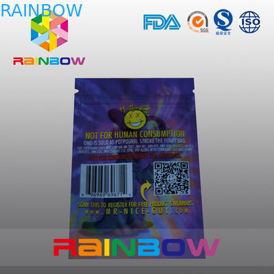 5g OMG Three Side Seal Herbal Incense Packaging Bag With Zipper