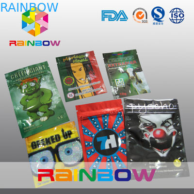 Three Side Seal Herbal Incense Packaging / Spice Potpourri Zipper Bag