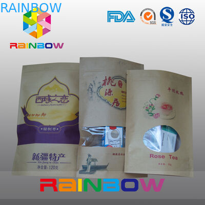 Clear Window Kraft Paper Bag / Snack Bag Packaging / Resealable Bag with Zipper
