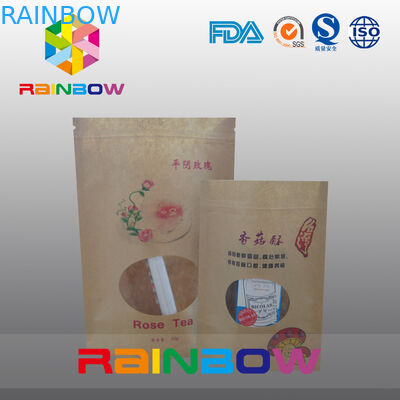 Stand Up Customized Paper Bags For Food Packaging With Front Window