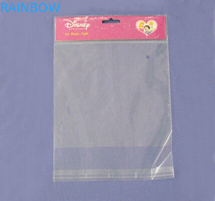 Yellow OPP Head Packaging Printing Bags / OPP Cello Bag With Hole For Toothpick