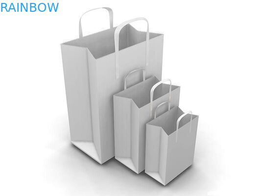 White Customized Paper Bags Flat Bottom Cardboard Logo Paper Shopping Bag