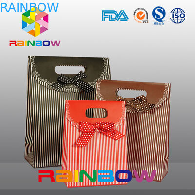 Colorful Printed Paper Bag For Gift / Candy , Customized Paper Bag With Handle