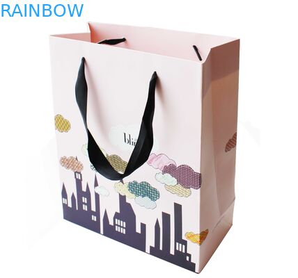 Fold Red Customized Paper Bags With Silk Rope / Shopping Bags / Gift Packaging Bag