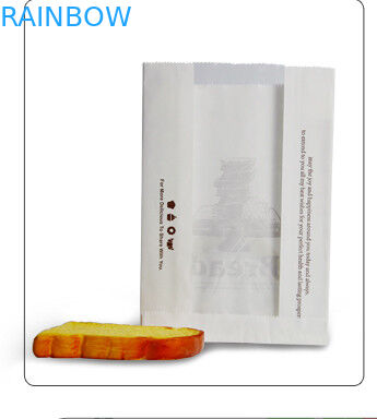 White Customized Paper Bags for Pastry and Cheese Toast Packaging , Take Away Bag