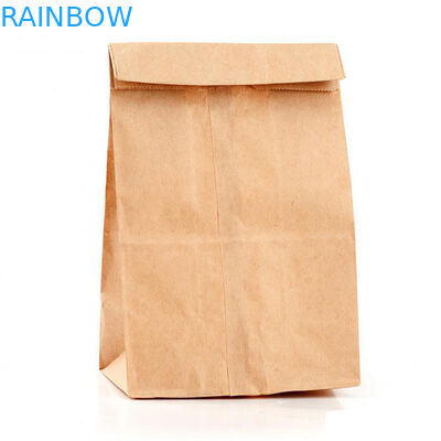 Customized Natural Kraft Paper Bags for Food Packaging , Plain Brown Paper Pouch