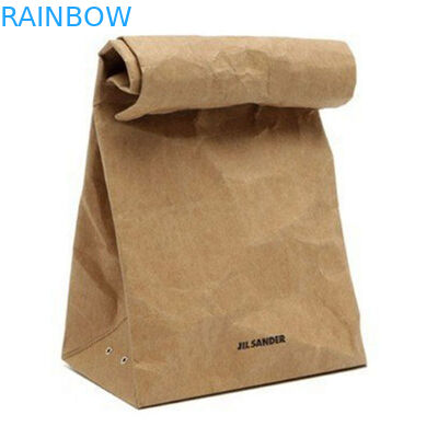Customized Natural Kraft Paper Bags for Food Packaging , Plain Brown Paper Pouch