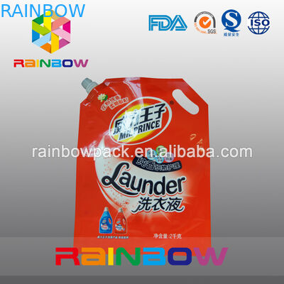 Stand Up Spout Pouch Packaging / Laundry Detergent Packaging Doypack With Spout