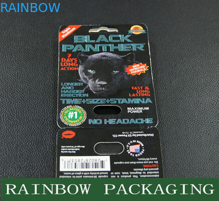 Black Mambar Sex Pills Packaging Black Panther Blister Card Packaging Custom Made