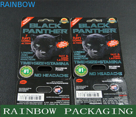 Black Mambar Sex Pills Packaging Black Panther Blister Card Packaging Custom Made