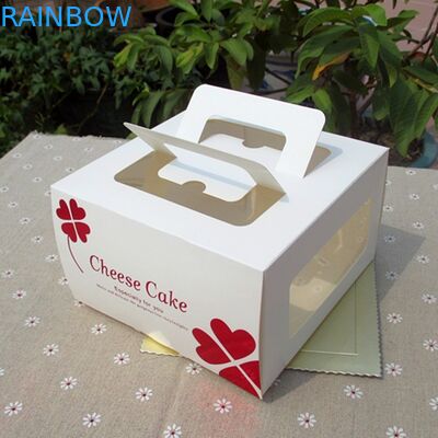 Cheese Cake Box Paper Box Packaging White Card Paper Case for Snack Container