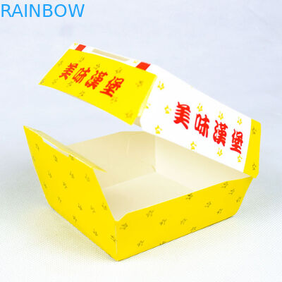 Disposable Paper Box Hamburger Packaging Box With Customized Logo And Printing Content