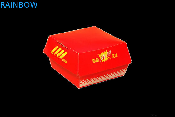 Foldble Hamburger Paper Box Packaging Box For Burger , Fast Food Paper Box