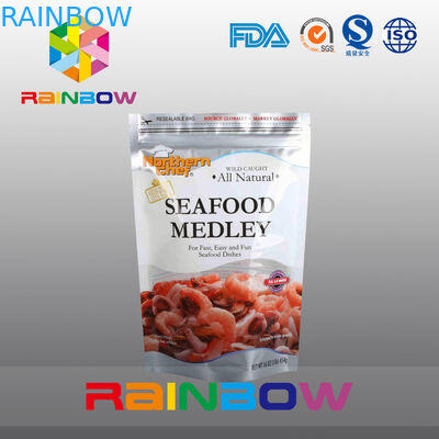 Aluminum Foil Pouch Packaging Sthand Up With Zipper For Seafood