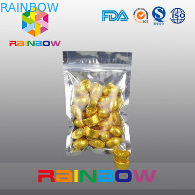 100g Snack Bags Packaging Front Transprent Back Foil With Zipper