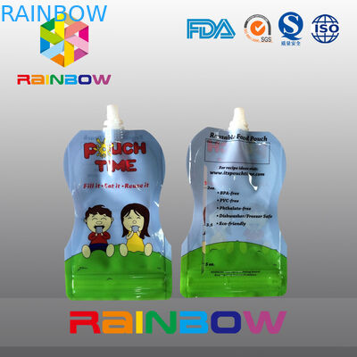 Free type 5 Oz Stand Up Pouch Packaging For Babay Food With Zipper Reclosbale