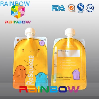 Custmized Printed Spout Pouch Packaging , Nozzle Bags For Liquid Packaging