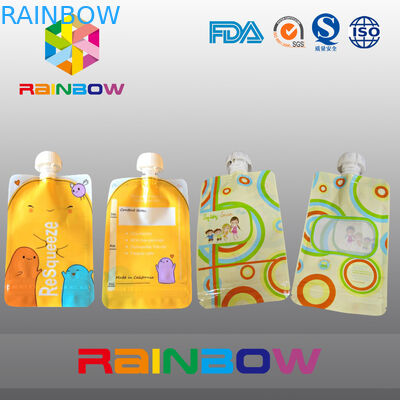 Custmized Printed Spout Pouch Packaging , Nozzle Bags For Liquid Packaging
