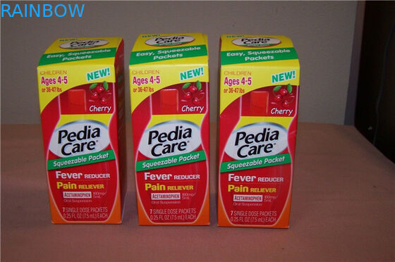 Custom Printed Paper Box For Pain Reducer Packaging , Pain Reliever Paper Box Packages