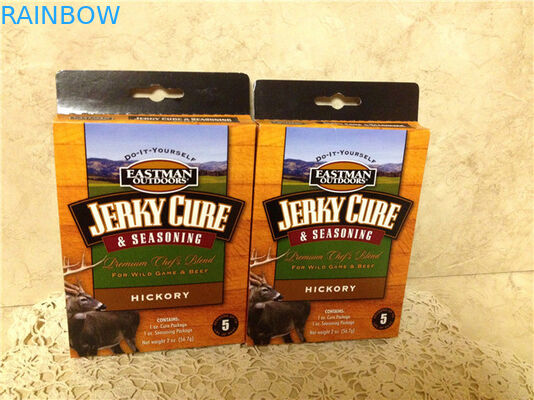 Logo Printed Paper Box Packaging For Seasoning , Flavoring Paper Box Packages With Hange Hole