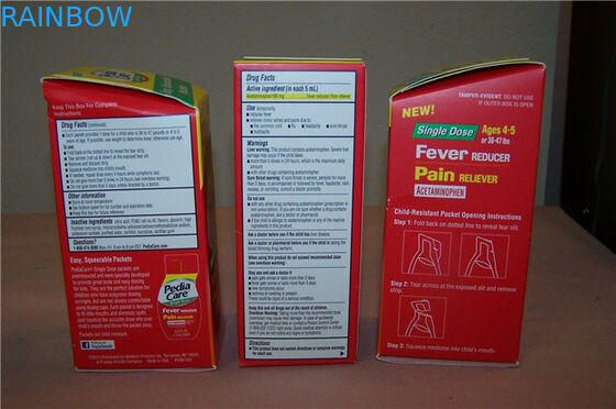 Customized Corrugated Paper Box Packages with Hot Stamping , Red