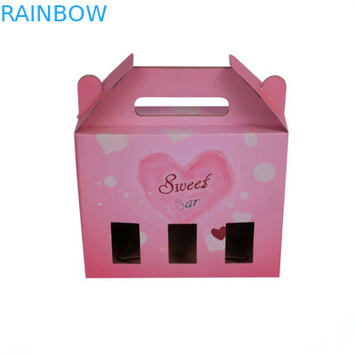 Auto Closed Gift Paper Box Packaging , Corrugated Paperboard Case with Window