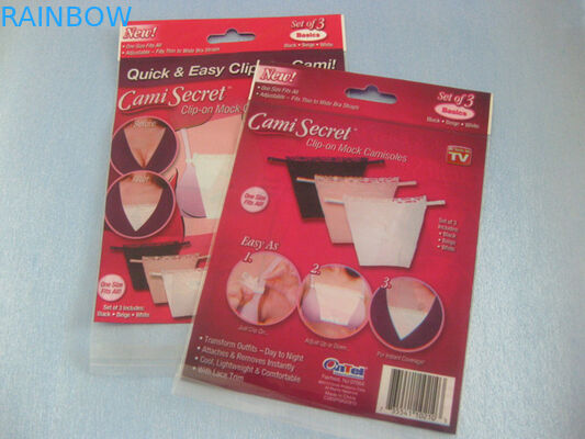 Red Plastic Plastic Pouches Packaging Cami Secret Bag for Bra ,  Women's Lingerie