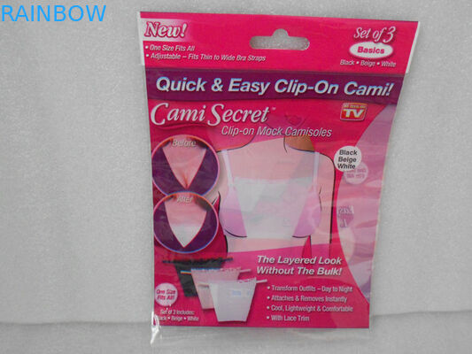 Red Plastic Plastic Pouches Packaging Cami Secret Bag for Bra ,  Women's Lingerie