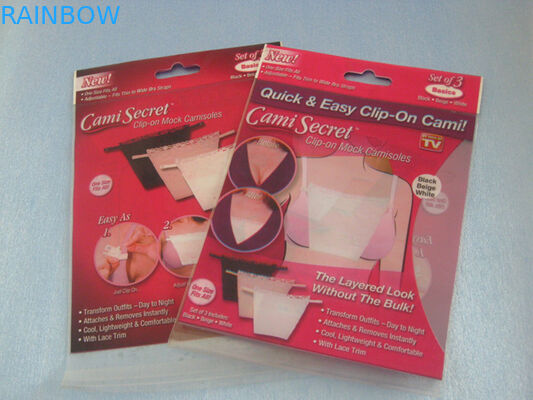 Red Plastic Plastic Pouches Packaging Cami Secret Bag for Bra ,  Women's Lingerie