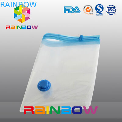 Transparent Vacuum Seal Bag for Food / Apparel / Quilt Storage With Zipper And Valve