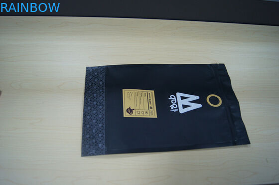 Moyee Plastic Pouches Packaging Matte Black Stand Up Pouch with Valve Coffee Bag
