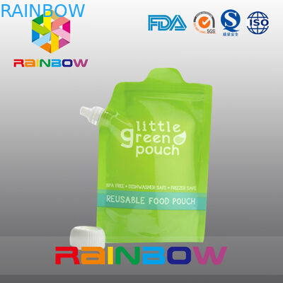 Stand Up Reusable Baby Food Spout Pouch Packaging with Zipper On The Top