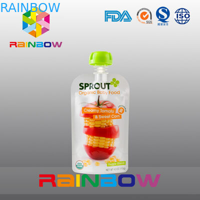 Customized Printed Stand up reusable spout pouch for liquid pakaging