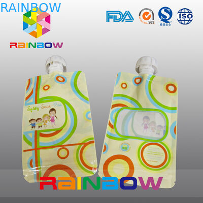 Customized Printed Stand up reusable spout pouch for liquid pakaging