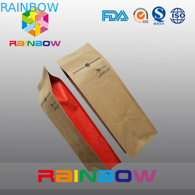 Custom Coffee / Tea Bags Packaging Recycle Kraft Paper Food Grade Paper Bag
