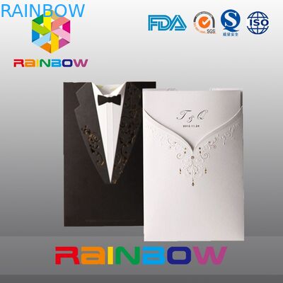 Luxurious Customized Paper Bags For Wedding Invitation Card With Vivid Print